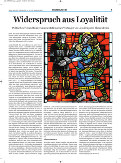 Widerspruch aus Loyalit&auml;t