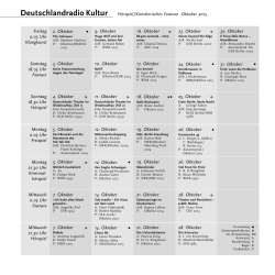 H&ouml;rspiel und Feature 4. Quartal 2015