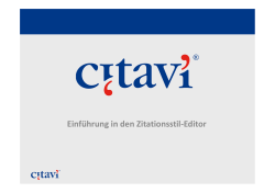 Zitationsstile anpassen in Citavi
