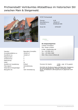 Prichsenstadt! Verträumtes Altstadthaus im historischen Stil