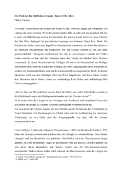 Die Struktur der G&ouml;ttlichen Liturgie - Kurzer