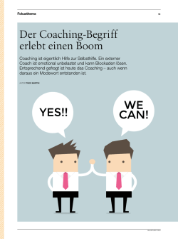 Der Coaching-Begriff erlebt einen Boom