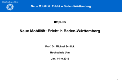 Prof. Dr. Michael Schlick - HS Ulm - Neue Mobilität