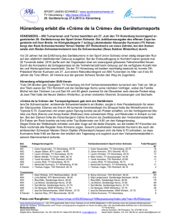 H&uuml;nenberg erlebt die &laquo;Cr&egrave;me de la Cr&egrave;me&raquo; des Ger&auml;teturnsports