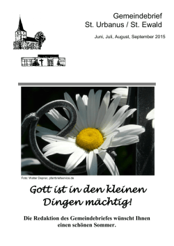 Gott ist in den kleinen Dingen m&auml;chtig!