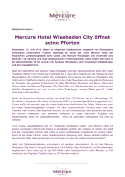 Mercure Hotel Wiesbaden City öffnet seine Pforten