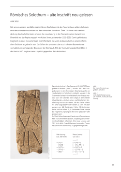 Römisches Solothurn – alte Inschrift neu gelesen