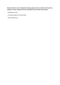 Hiermit erkl&auml;re ich, dass ich folgende Unterlagen gelesen habe und