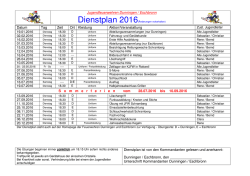 Dienstplan Jugendfeuerwehr Eschbronn