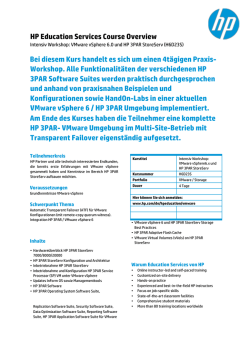HP Education Services Course Overview Bei diesem Kurs handelt