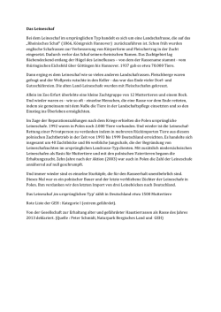 Das Leineschaf Bei dem Leineschaf im ursprünglichen Typ handelt