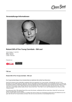 Roland Gift of Fine Young Cannibals - fällt aus! - Colos-Saal