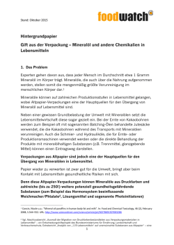 Hintergrundpapier Gift aus der Verpackung &ndash; Mineral&ouml;l und andere