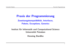 Praxis der Programmierung - Institut für Informatik