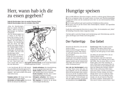 Herr, wann hab ich dir zu essen gegeben? Hungrige speisen