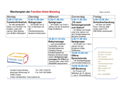 Wochenplan der Familien-Kiste Moisling Montag Dienstag Mittwoch