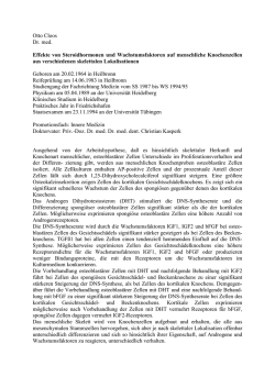 Otto Cloos Dr. med. Effekte von Steroidhormonen und