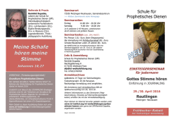 Schule f&uuml;r Prophetisches Dienen