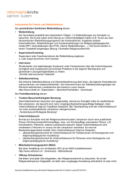 Instrumente f&uuml;r die Qualit&auml;tssicherung im Religionsunterricht