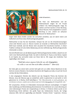 Weihnachtsbrief - Missions-Benediktinerinnen von Tutzing