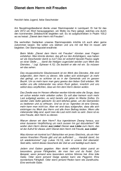 Dienet dem Herrn mit Freuden