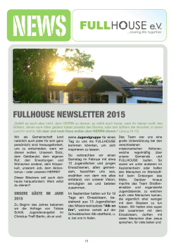 Newsletter - FULLHOUSE eV Aalen