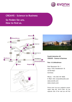 CREAVIS – Science to Business So finden Sie uns. How to find us.
