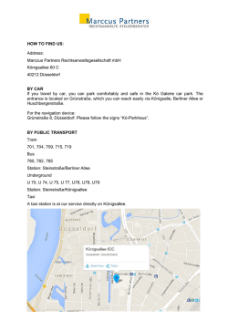 HOW TO FIND US: Address: Marccus Partners