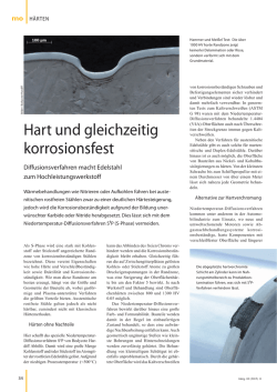 Hart und gleichzeitig korrosionsfest