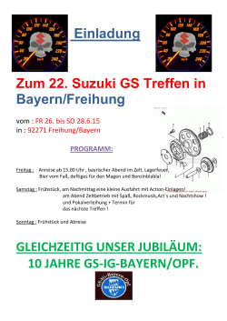 Einladung Zum 22. Suzuki GS Treffen in Bayern/Freihung