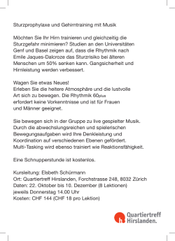 Sturzprophylaxe und Gehirntraining mit Musik Möchten Sie Ihr Hirn