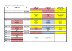 Zeitplan für den Trainerlehrgang Bad Harzburg 2015