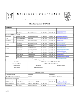 Adressliste - Schulverband Hilterfingen