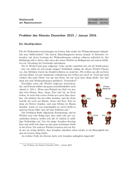 Problem des Monats Dezember 2015 / Januar 2016