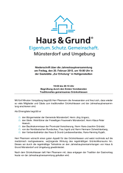 Jahreshauptversammlung 2015 - Haus & Grund Münsterdorf und