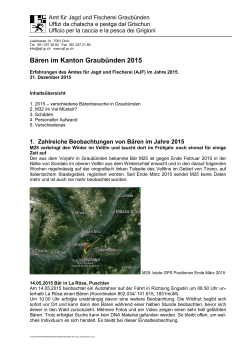 Jahresbericht 2015 Bären im Kanton Graubünden