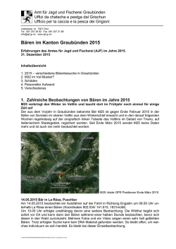 Jahresbericht 2015 B&auml;ren im Kanton Graub&uuml;nden