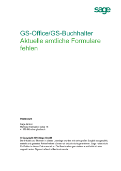 GS-Office/GS-Buchhalter Aktuelle amtliche Formulare fehlen