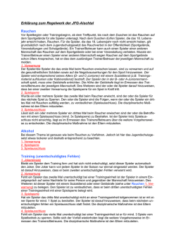 Erklärung zum Regelwerk der JFG