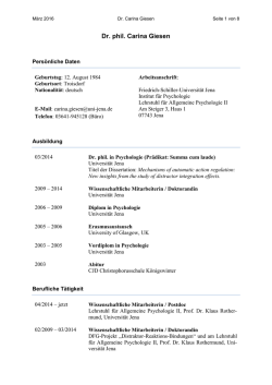 Dr. phil. Carina Giesen - Friedrich-Schiller