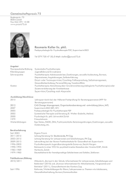 Rosmarie Koller lic. phil. Gemeinschaftspraxis 75