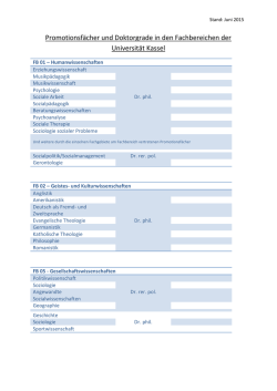 Doktortitel - Universit&auml;t Kassel