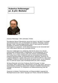 Hubertus Hollenweger jur. & phil. Mediator