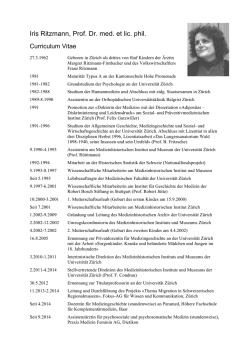 Iris Ritzmann, Prof. Dr. med. et lic. phil.