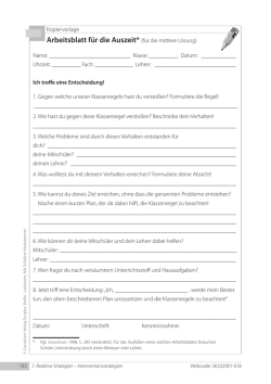 DownloadArbeitsblatt f&uuml;r die Auszeit