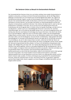 Die Senioren-Union zu Besuch im Seniorenheim Reisbach