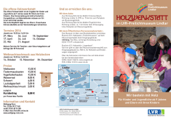 Faltblatt Offene Holzwerkstatt - Freilichtmuseum Lindlar
