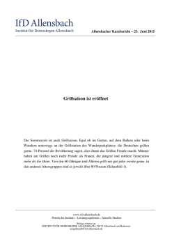 Grillsaison ist er&ouml;ffnet - Institut f&uuml;r Demoskopie Allensbach