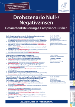 Drohszenario Null-/ Negativzinsen