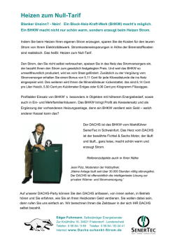 Heizen zum Null-Tarif - SenerTec Center Niederaula